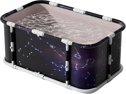 Portable Foldable Ice Bath Tub, Large Portable Soaking Bath Tub for Home Outdoors Gyms (Starry Sky)
