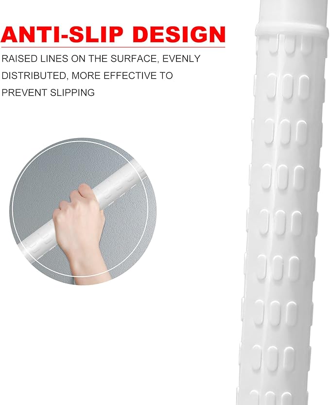 Handicap Grab Bars for Shower ，Elderly Wall Mount bathro Safety ， Handle Bath Grab Anti Slip Grip Heavy Duty （White11.8in）