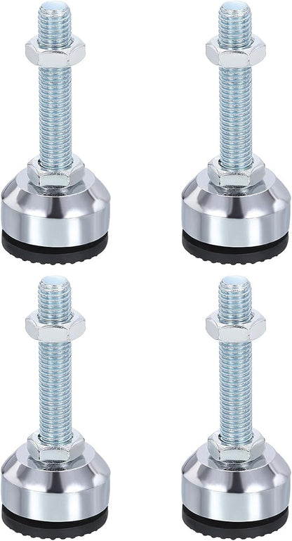 PATIKIL Furniture Leveling Feet 1.6" Dia Base M12 Thread, 4 Pcs Carbon Steel Adjustable Threaded Furniture Levelers Screw on Leg Leveler with Pads for Desk Chair Cabinet, Black