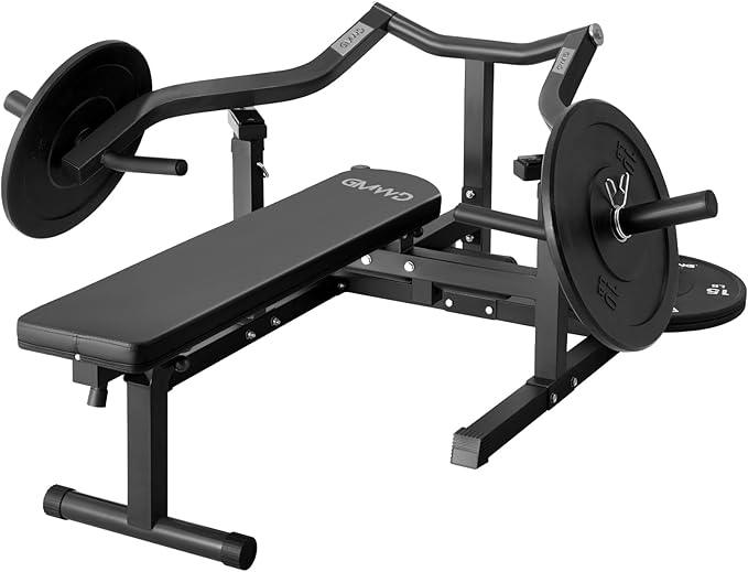 GMWD Chest Press Machine, 1050LBS Bench Press Machine with Independent Converging Arms, Adjustable Flat Incline Bench for Chest, AB Workouts, Shoulder Home Gym Equipment, V1