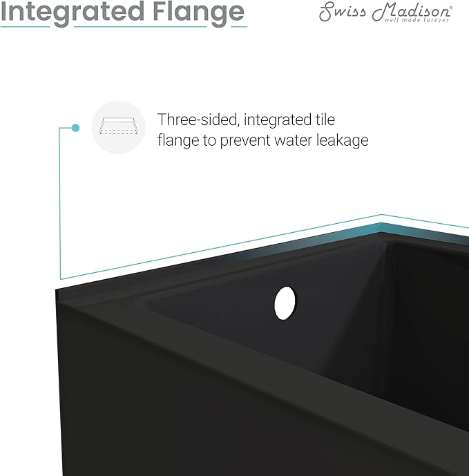 Voltaire 60 in. x 32 in. Acrylic Matte Black, Skirted Alcove, Integral, Left-Hand Drain, Apron Bathtub