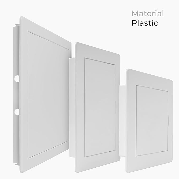 10x10 Inch White Access Panel – ABS Plastic Square Wall & Ceiling Access Door for Plumbing Electrical HVAC – Easy Install Indoor Panel for Drywall, Home Improvement and Maintenance