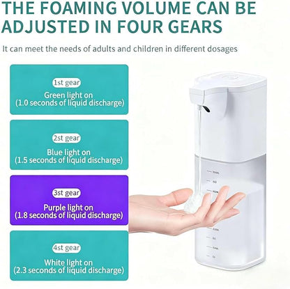 Automatic Liquid Soap Dispenser,Touchless Soap Dispenser 4-Level Adjustable Electric,Auto Bathroom Kitchen Hand Soap Dispenser,18.6oz/550ml,Wall Mounted,Rechargeable