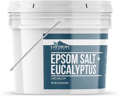 Earthborn Elements Eucalyptus Epsom Salt (1 Gallon), Pure & Undiluted, Soothing Aroma