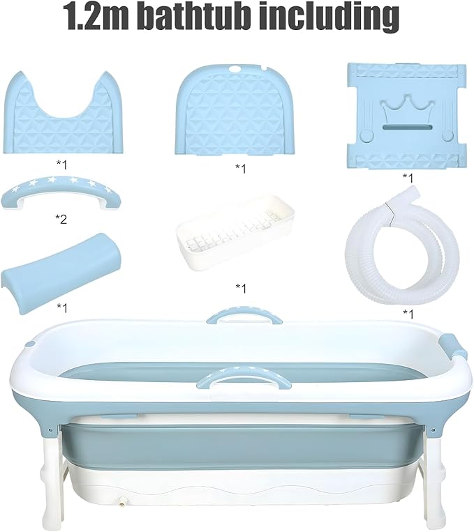 Portable Tub for Adults, Ice Bath Tub, Foldable Bathtub for Adults, Bathtub for Shower, Ice Bath, Sitz Bath, Portable Camping Shower, Freestanding Bathtubs 46 Inch