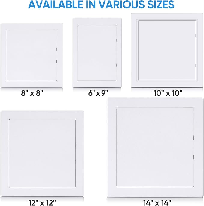 TICONN Access Panel for Drywall, 14 x 14 Inch ABS Plastic Wall Hole Cover Access Doors, Easy Install Plumbing Wall Panel for Drywall, Ceiling, Wiring and Cables