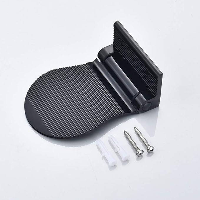 Shower Foot Rest for Shaving, Wall Mounted Folding Foot Stand for Bathroom, Black Metal