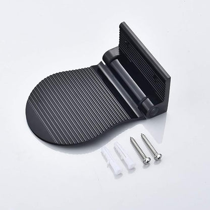 Shower Foot Rest for Shaving, Wall Mounted Folding Foot Stand for Bathroom, Black Metal