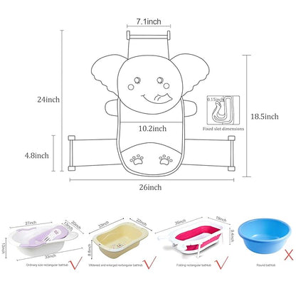 AIR&TREE Baby Bath Seat Support Net, Quick Drying, Adjustable, Comfortable, Non-Slip, Infant Bathtub Sling Shower Mesh for a Tub, with Safety Support Corners (Pink)