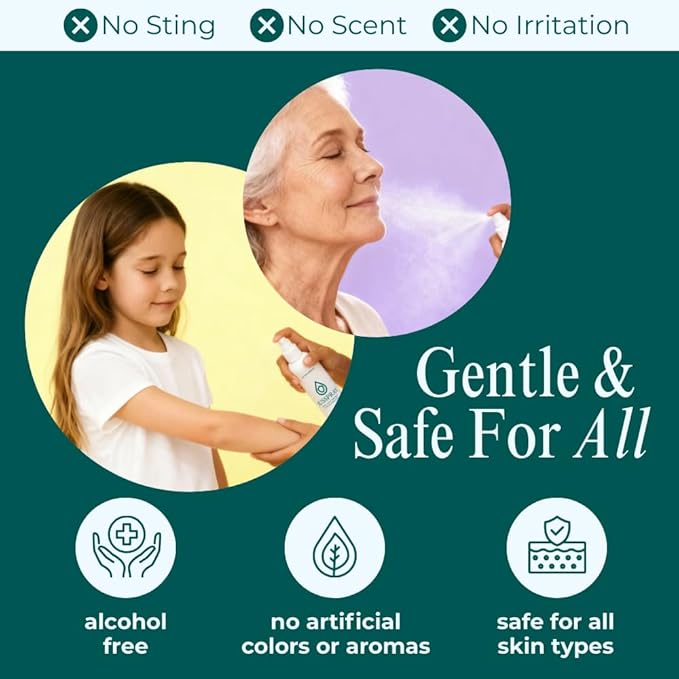 JusSpray™ Hypochlorous Acid Skin Defense Mist – 4 oz Spray for Sensitive Skin, Acne, Comfort & Piercing Aftercare, Gentle Face & Body Toner, Redness Reduction, Suitable for All Skin Types