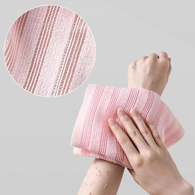 Blissal Exfoliating Shower Towel 47", Premium Scrub Wash Cloth for Body Face, Blissal Shower Towel for Smooth Skin, Quick Drying Durable-Body Scrubber with 2 Sides for All Skin Types (Black)