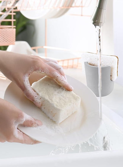 Diatomite Stone Sponge Holder, Quick Dry Dish Sponge Stand for Countertop, Fast Dry Diatomaceous Earth Sponge Holder for Kitchen Sponge, Gray