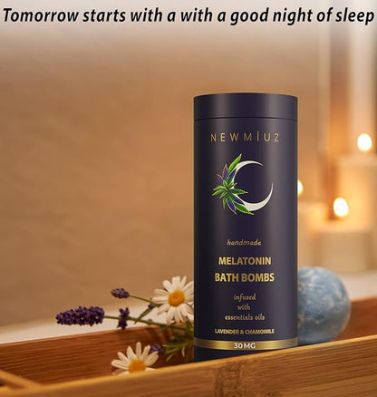 Sleep Well Bubble Bath Bombs Melatonin Infused Lavender Chamomile Essential Oils Luxurious Bath for Dry Skin Perfect Self Care Gifts for Women and Men