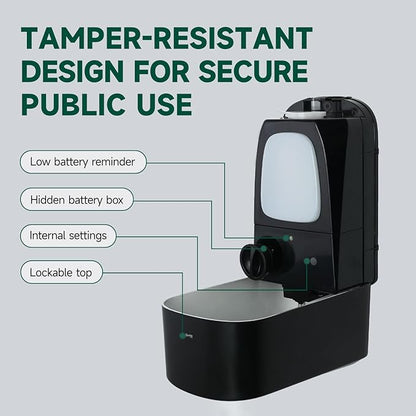 Commercial Automatic Soap Dispenser Large 34oz/1000ml Capacity Wall-Mounted Touchless Liquid Dispenser for High-Traffic Restrooms, Offices, Hospitals Model AD1220S Black
