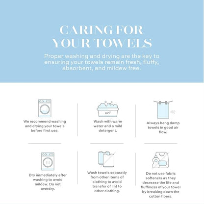 White Classic Luxury Black Hand Towels - Soft 100% Turkish Cotton | Highly Absorbent Hotel spa Bathroom Towel Collection | 16x30 Inch | Set of 6