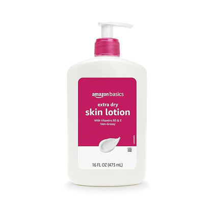 Amazon Basics Body Lotion For Dry Skin with Vitamins B5 & E, Clean Scent, 16 fl oz (Previously Solimo)