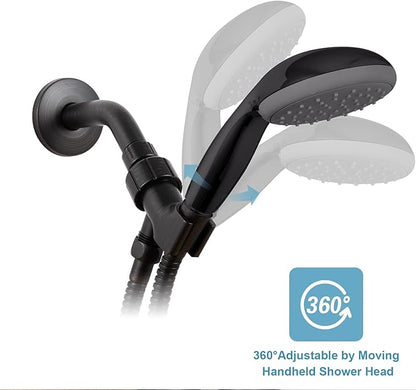 OFFO Shower Head Holder for Handheld Shower Head, Oil Rubbed Bronze Adjustable Shower Arm Mount for Connecting Shower Arm and Shower Hose, 1/2 in IPS Female Inlet and Male Outlet