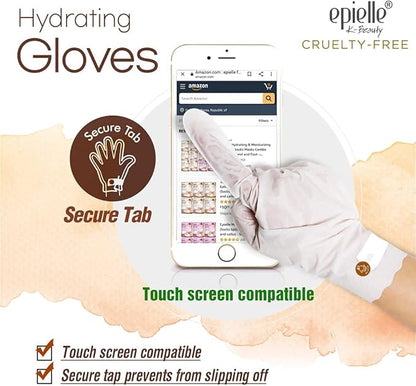 Epielle Hydrating Hand Mask 6 Pairs, Relieve and Soften with Shea Butter & Jojoba Oil, Deep Moisturizing Gloves for Dry, Cracked Hands, Self Care Gifts for Women, Spa Kit, Stocking Stuffers