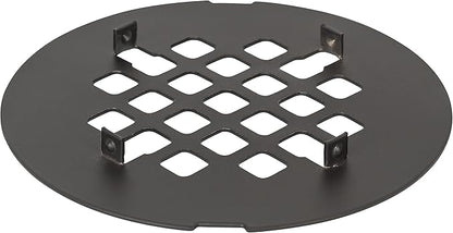 4 ¼” Oil Rubbed Bronze Snap-in Shower Drain Cover - Solid Brass Construction - 4.25" OD Shower Drain Strainer - Easy Install - Premium Round Shower Drain Cover - Bronze Replacement Grate