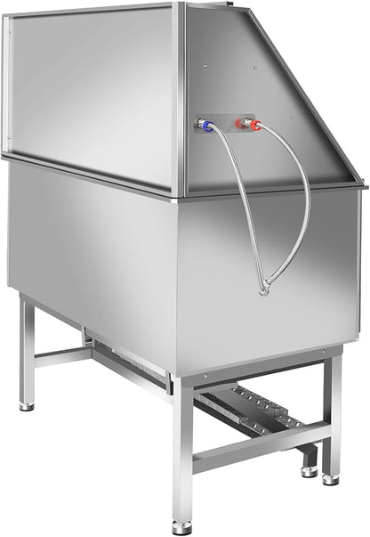 Dog Washing Station Large Dogs Grooming Tub Professional Stainless Steel Dog Bathtubs Bathing Tub Pet Washing Station For Home With Steps