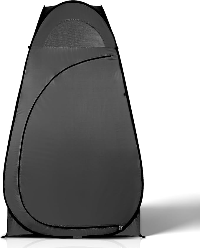 Pop Up Privacy Shower Tent,Portable Outdoor Bathroom Toilet Changing Dressing Room,Instant Rain Shelter for Camping & Beach,Lightweight & Sturdy, Easy Set Up, Foldable, with Carry Bag (Black)