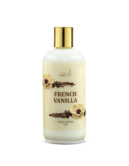 Home Spa Gift 10oz Deep Moisturizing Fragrance Body Lotion & 8 oz. Fine Fragrance Body Mist Set Luxury Self-Care Combo for Women and Girls (French Vanilla)