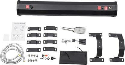 TFCFL 7.93 Gallon Roof Rack Mount Road Shower, High Pressure Outdoor Camping Shower with Long Hose, Portable Camping Solar Shower for Camping, Hiking, Beach, Pet & Gear Cleaning, Black