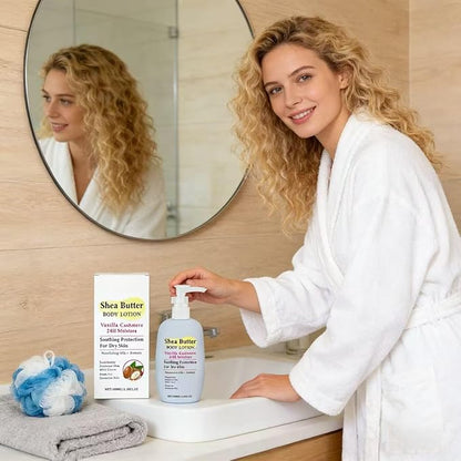 Shea Butter Body Lotion | Deep Moisturizing & Nourishing Cream | Long-Lasting Hydration for Dry & Sensitive Skin | Non-Greasy & Smooth Scented Body Butter