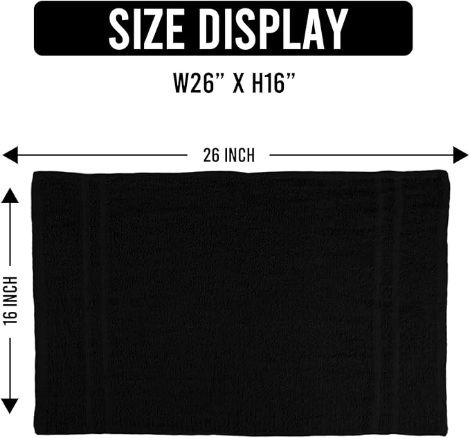 24 Pack Black Hand Towels 100% Cotton Spa Towels 16x27 inches Highly Absorbable Facial, Gym, Hair and Face Towels in Bulk