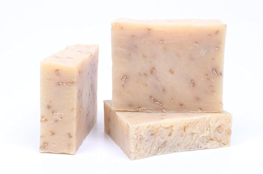 3 Pk Unscented Oatmeal Goat Milk Organic Soap Bars, Handmade in USA, Natural & Cruelty Free (3 Pack, Unscented Oatmeal Goat Milk)