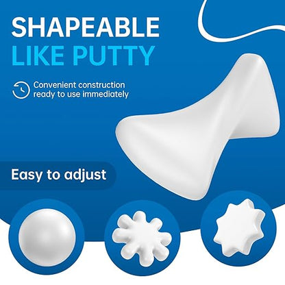 6 Pack Waterproof Seal Putty, White Duct Seal Repair Clay, Moldable Plumber's Putty for Electrical, Wall, Drain, Air Conditioning Holes, Quick Setting Air Leak Sealant