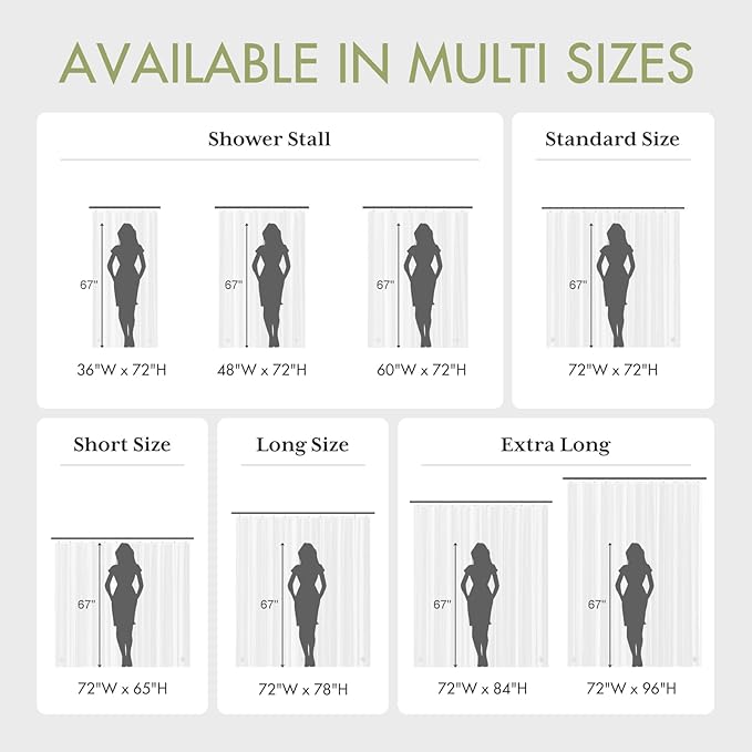 AmazerBath Shower Curtain Liner, 72x72 Transparent Blue Shower Liner, Lightweight Plastic Shower Curtain Liners, Cute Waterproof Shower Liner for Bathroom with 3 Magnets and 12 Grommet Holes