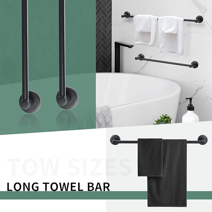 Oil Rubbed Bronze Bathroom Hardware Set 4 Piece Towel bar Adjustable Expandable Towel Rack Stainless Steel Towel Rail Wall Mounted Towel Holder Set