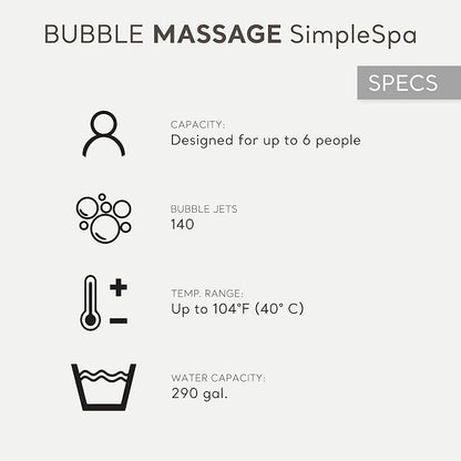 INTEX SimpleSpa Inflatable Hot Tub, 6 Person Jet Massage Spa with Built-in Pump and Cover - Portable Outdoor Tub with Bubble Jets for Home, Backyard, and Patio