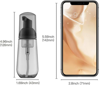 Tekson Soap Foam Bottle, Empty Travel Foaming Lash Shampoo for Cleanser, Dispenser (60ml, 2 fl oz, Black)