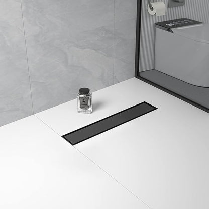 Linear Shower Drain 18", Matte Black Floor Drain with Tiled Insert Grate & Hair Strainer, 304 Stainless Steel Bathroom 2-in-1 Tiled in Drain, CUPC Certified (Matte Black, 18'')