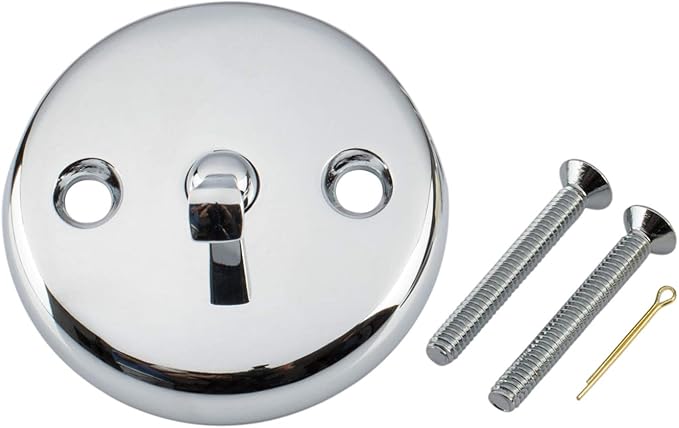 Artiwell Trip Lever Tub Trim Kit Set with Trip Lever Overflow Face Plate, Trip Lever Bathtub Drain with Strainer, Overflow and Matching Screws (CHROME PLATED)