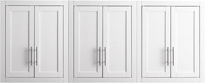 Crosley Furniture Savannah 3-Piece Wall Kitchen Storage Cabinet, Cabinets for Laundry, Bathroom, White