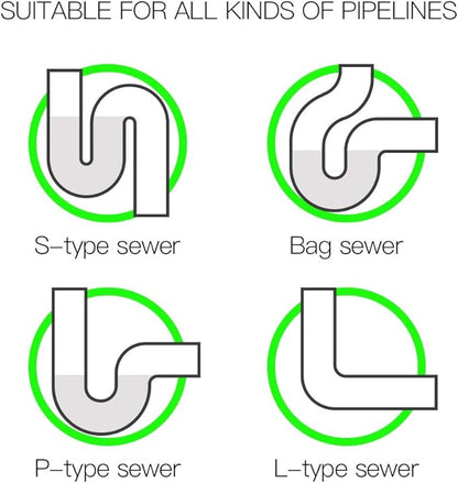 5 in 1 Compatible for Drain Snake Hair Drain with 5 Packs Drain Auger Clog Remover Cleaning Tool (Green)