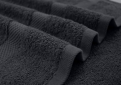 DAN RIVER Bath Towels Set of 4, 27 x 54 Inches, 100% Cotton, Larger & Lighter Weight, Quicker to Dry, Super Soft and Absorbent, Ideal Cotton Bath Towels for Daily Use, Dark Gray