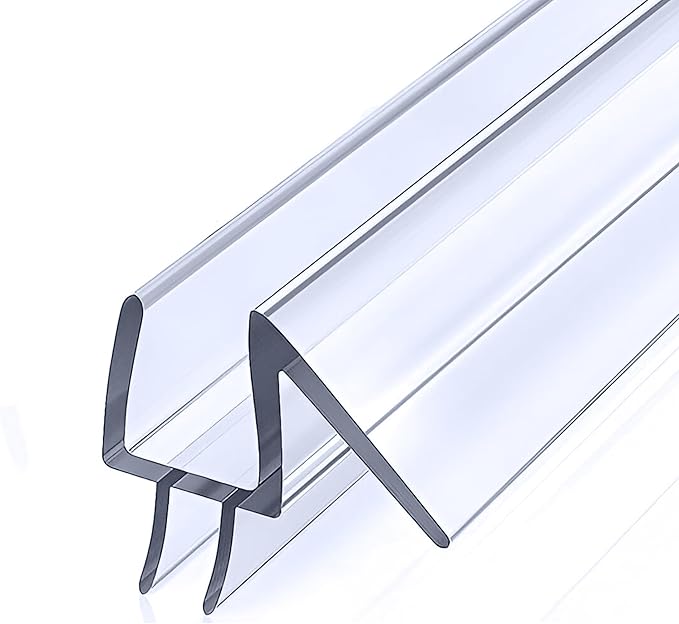3/8" (10mm) Frameless Glass Shower Door Bottom Sweep – 40" Ultra-Clear Drip Rail Seal Strip for Water Control