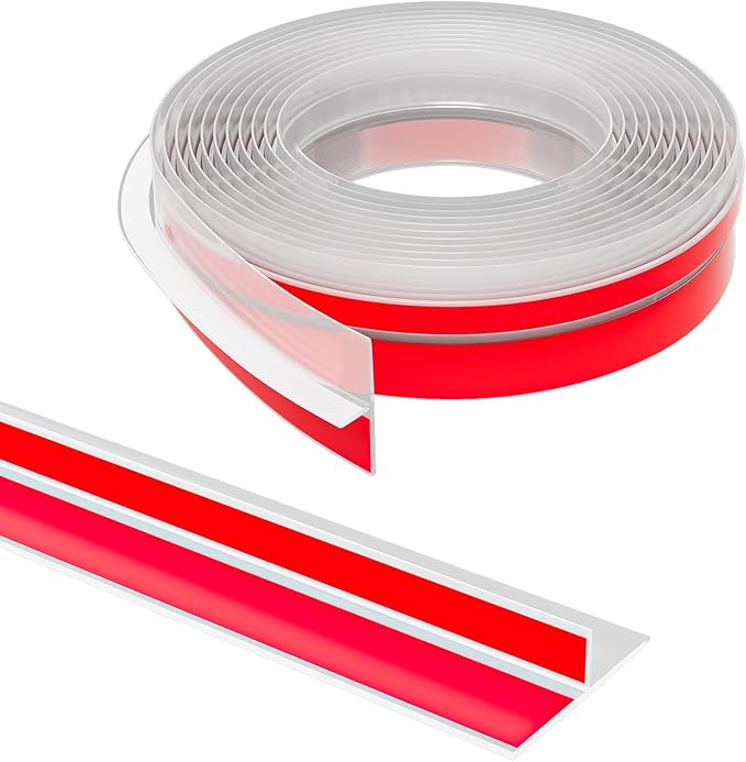 T-Shaped Door Draft Stopper, 1.37 in x 40 Ft Silicone Seal Strip for Windows Gaps, Weather Stripping Seal Strip Shower Sweep, Clear