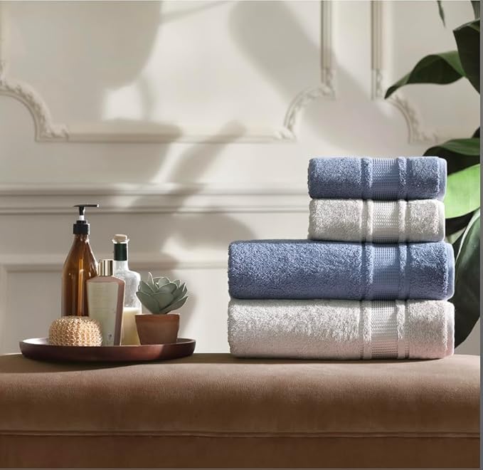 Melissa Linen, Bright White Bath Towels, Set of 2, 100% Turkish Cotton Bath Towels for Bathroom, Absorbent, Quick Dry, Durable and Soft Shower Towel, 28 in x 55 in, Spa and Hotel Quality