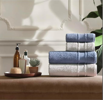 Melissa Linen, Bright White Bath Towels, Set of 2, 100% Turkish Cotton Bath Towels for Bathroom, Absorbent, Quick Dry, Durable and Soft Shower Towel, 28 in x 55 in, Spa and Hotel Quality