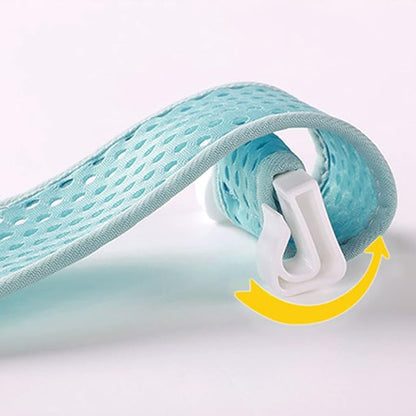 Baby Bath Seat Support Net Soft Headrest Baby Bath Cushion Pad, Breathable Newborn Infant Bathtub Shower Mesh Mat, Adjustable Shower Pad Portable Anti-Slip Bath Sling 0-18 Months, Blue (No Bathtub)