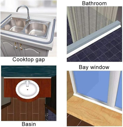 Collapsible Bathroom Water Stopper Flood Barrier Rubber Water Dam Wet and Dry Separation Kitchen Shower Threshold Silicon Water Blocker