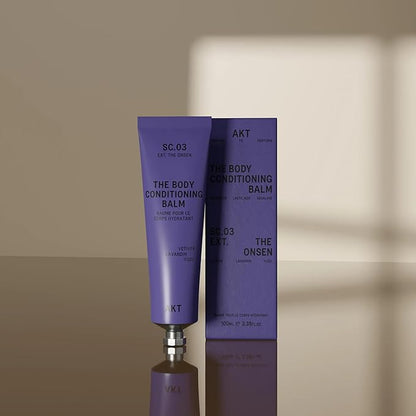 AKT The Body Conditioning Balm 3.4 Fl Oz, Firming Cream, Hydrating Body Balm with Olive Squalane & Lactic Acid, Vegan Moisturizer, Plastic Free, Sc.03 The Onsen, All Genders