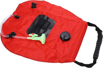 20L Folding Solar Heated Shower Bath, oor Camp Shower with Hose and Head, Portable Heating for Cam Hiking Backpacking, Leakproof e l