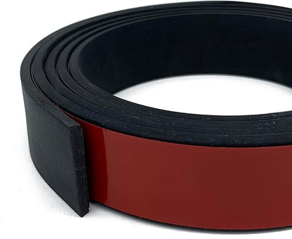 Rubber Seal Strips, Rubber Sheets, Rolls & Strips with Adhesive Backing for DIY Gaskets Material, Warehouse Sealing, Home Application Weather Striping (1” Wide x 1/8" Thick x 10' Long), Black