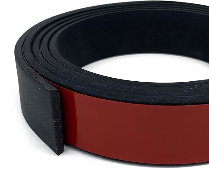 Rubber Seal Strips, Rubber Sheets, Rolls & Strips with Adhesive Backing for DIY Gaskets Material, Warehouse Sealing, Home Application Weather Striping (1” Wide x 1/8" Thick x 20' Long), Black